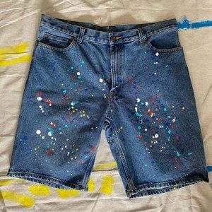Men's Custom Paint Splatter Jean Shorts sz 36
